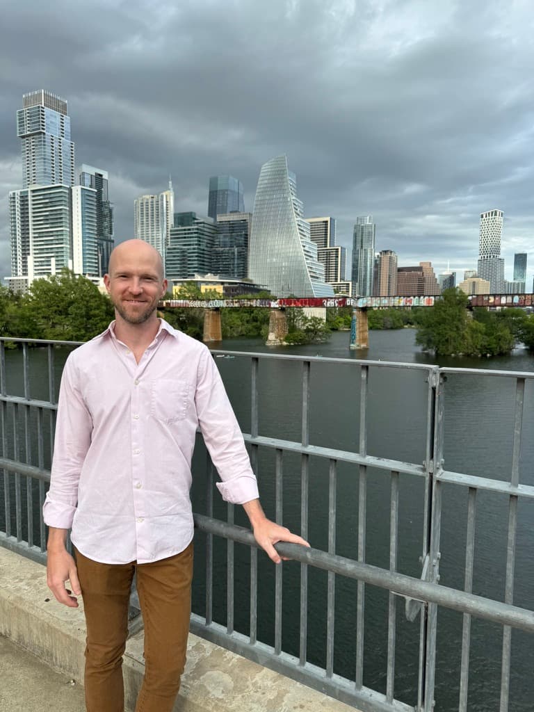 Jonathan on the same bridge in Austin
